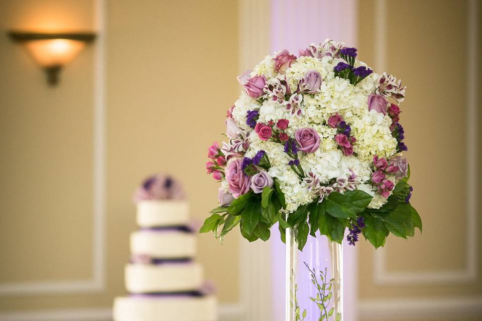 Table setup with centerpiece