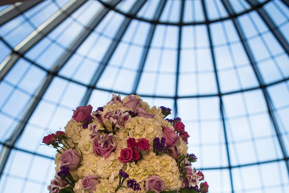 Table setup with centerpiece