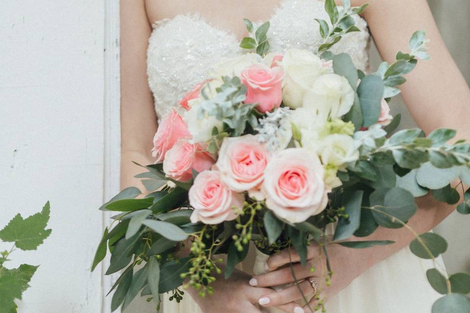 Table setup with centerpieces