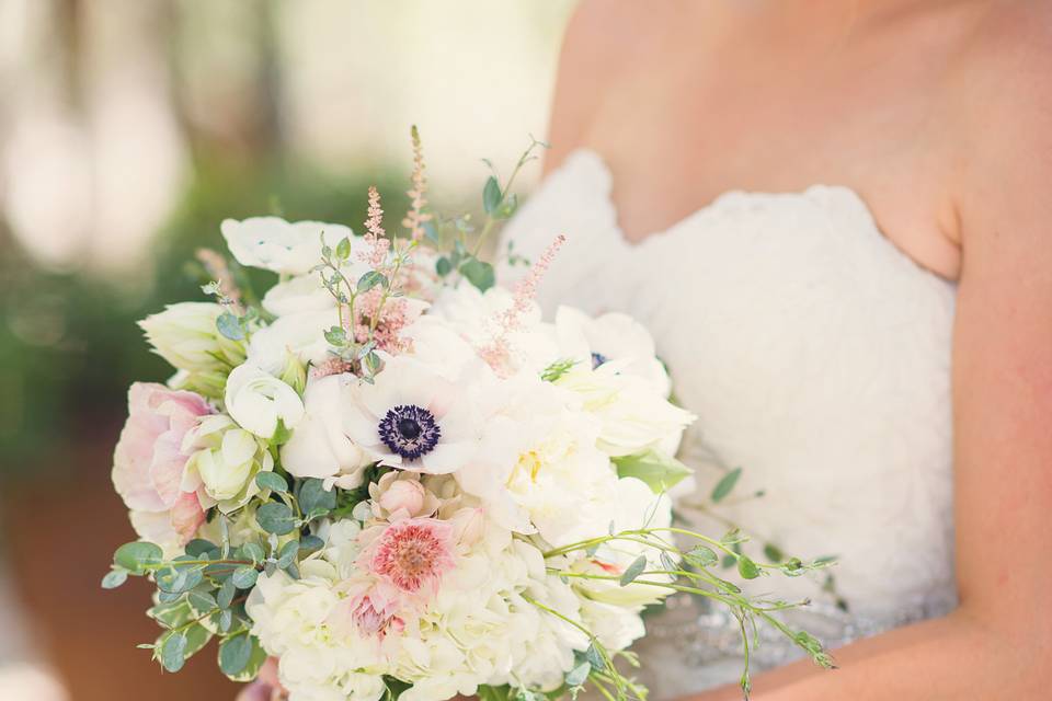 Table setup with centerpiece