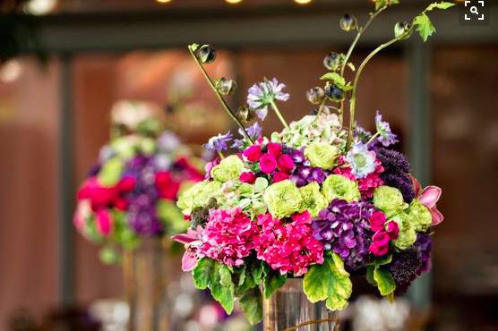 Table setup with centerpiece