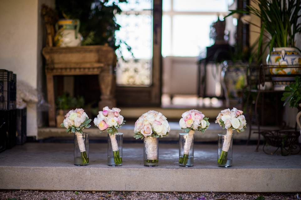 Table setup with centerpiece