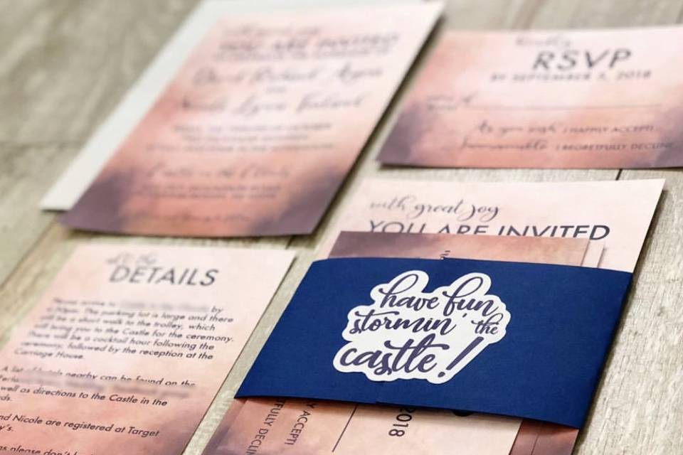 Castle wedding invite