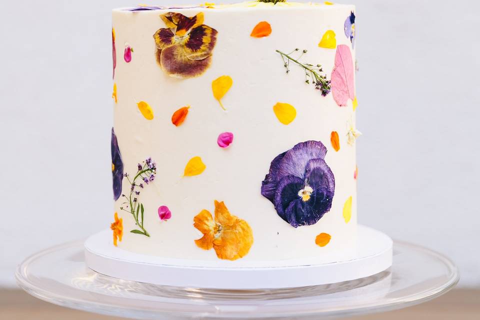 Pressed Floral Cake
