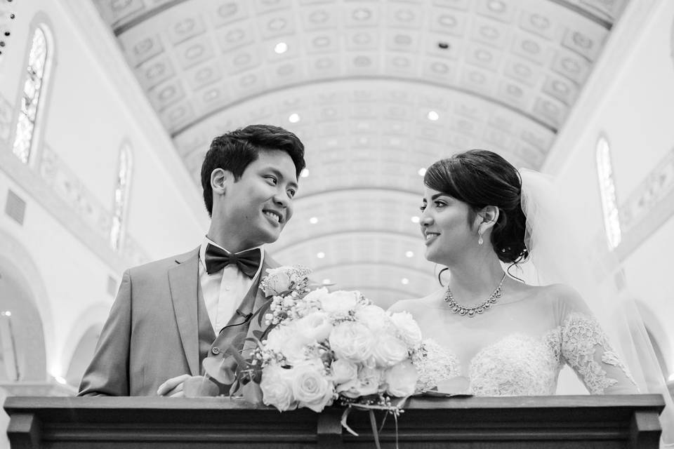 Bride & Groom at church