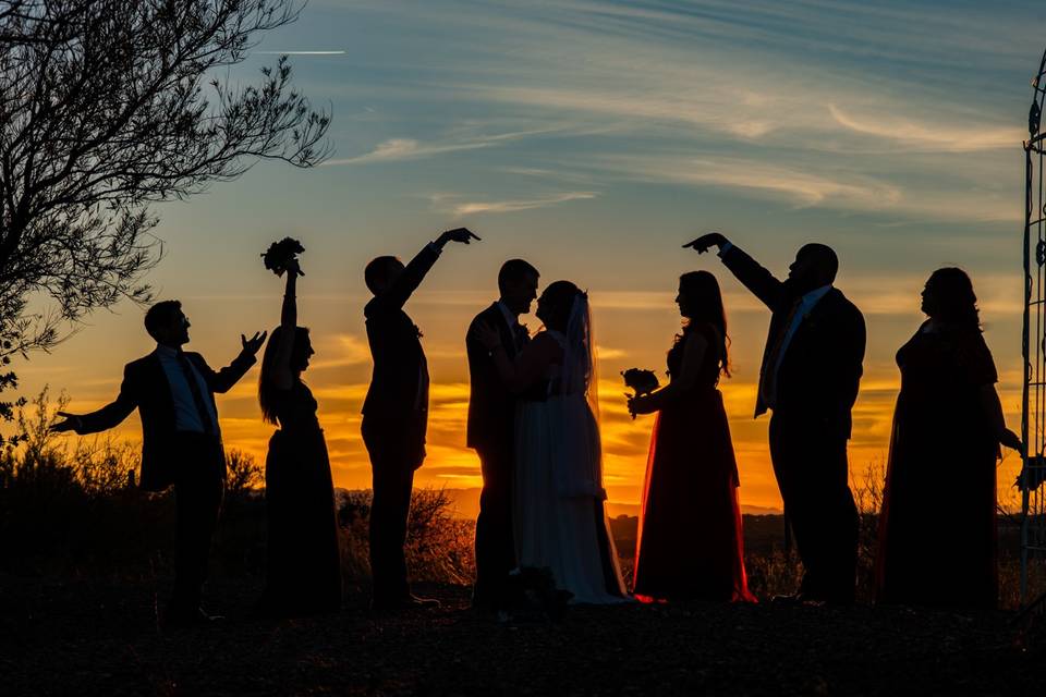 Bridal Party Sunset