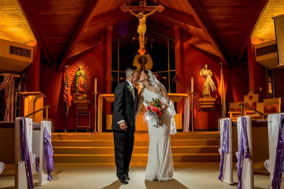 Bride & Groom at Church