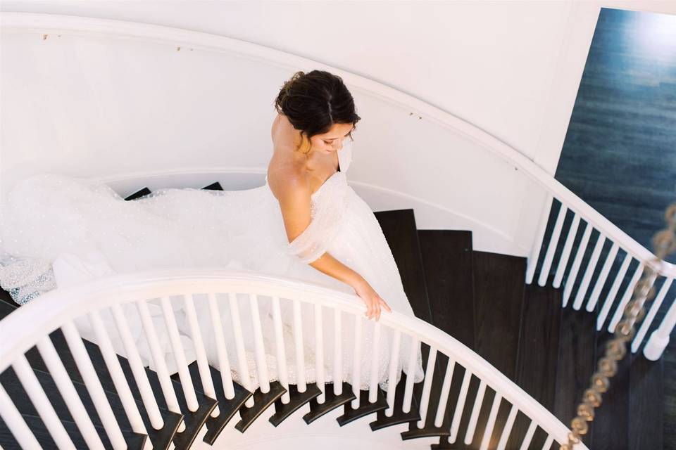 Bride on the stairs