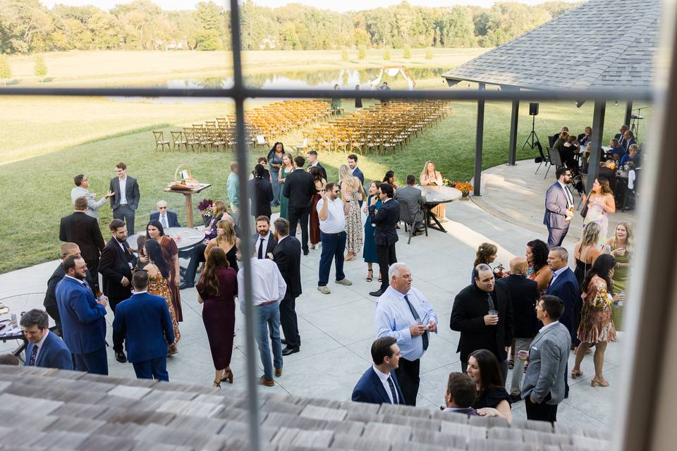 Guests milling around