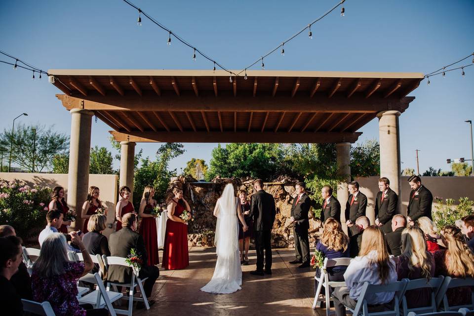 Bride walking down the aisle