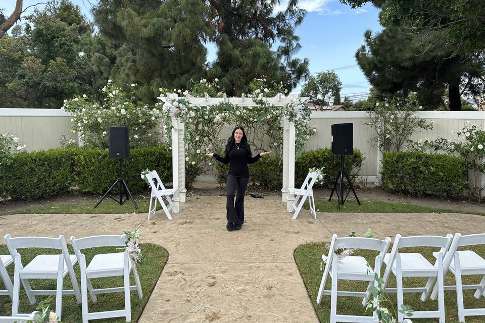Setting up for the ceremony