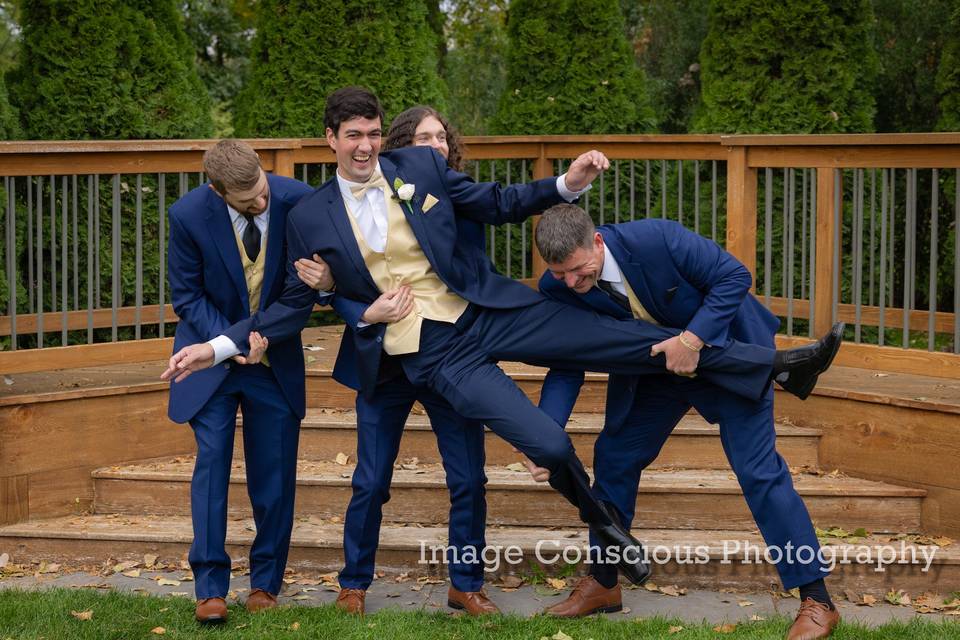 Crazy groomsmen.