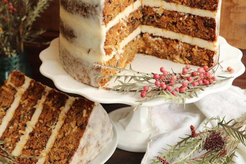 Cake slice photography above shot