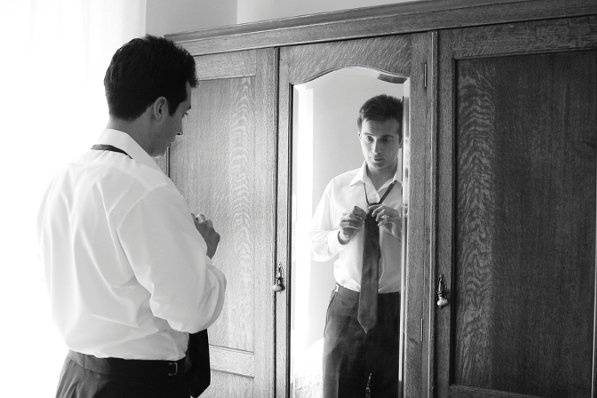 Groom Getting Ready