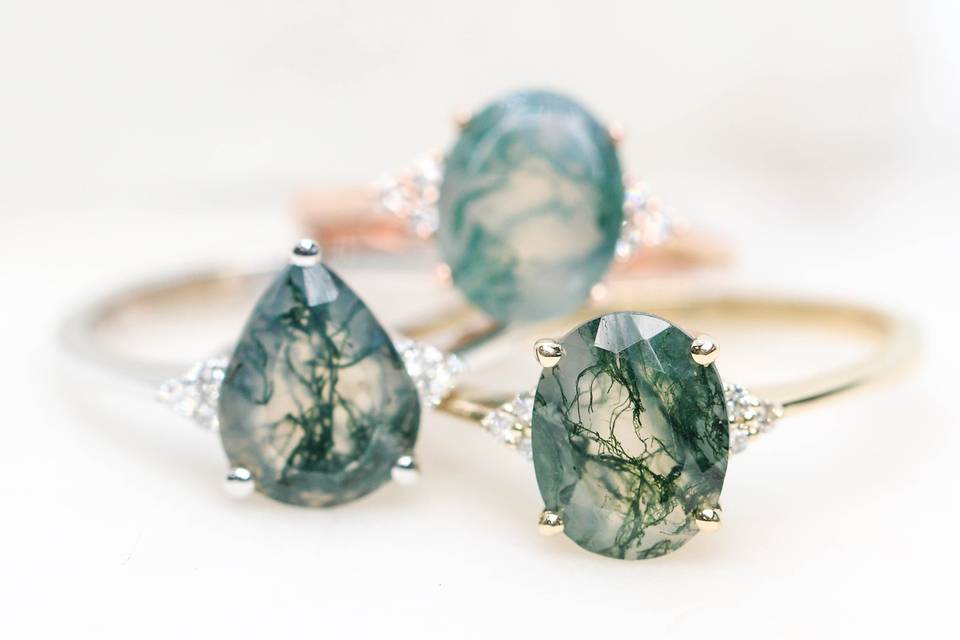 Moss Agate Rings