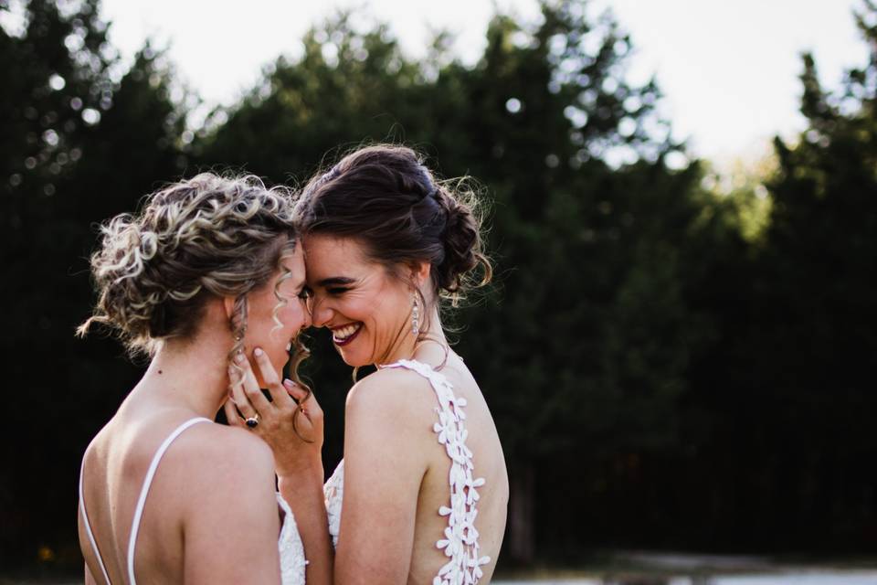 Smiling brides - Derek Coffman Photography