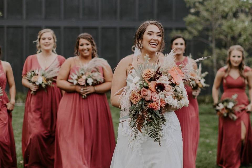 A bride and her squad