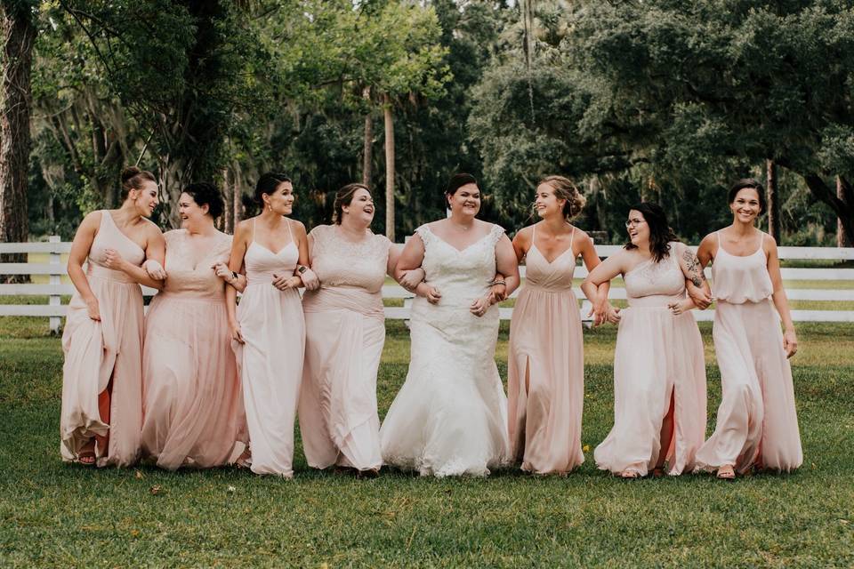 A bride and her girls