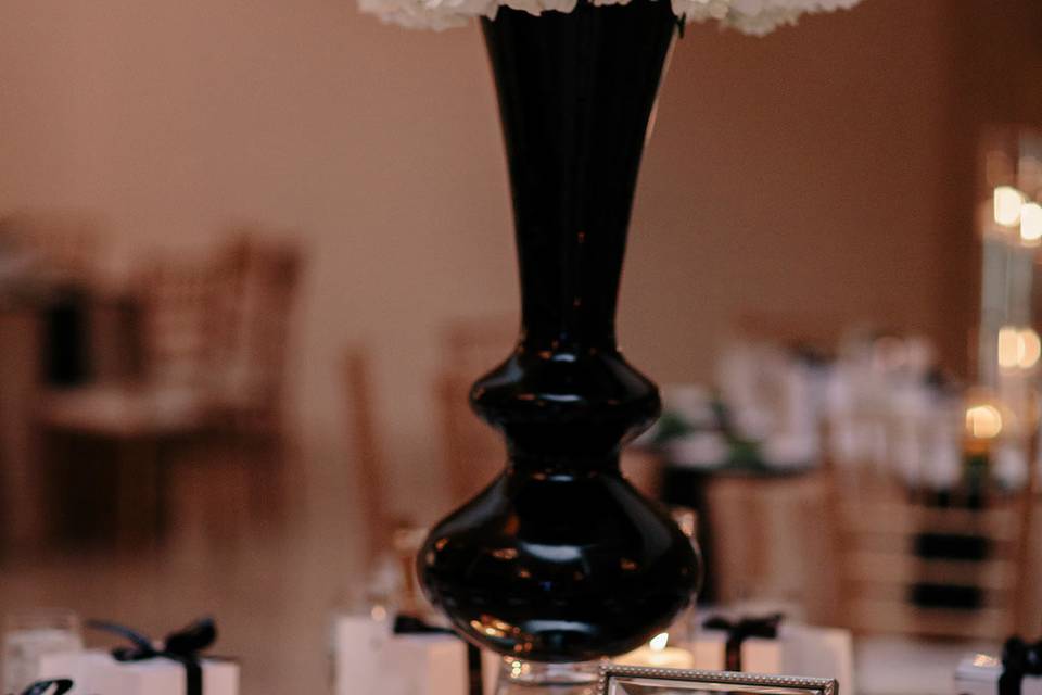 Tall white centerpiece