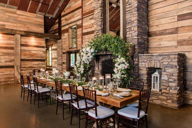 Ballroom and fireplace