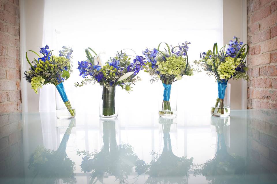 Blue bouquets