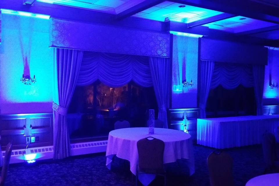 Reception area with lighting