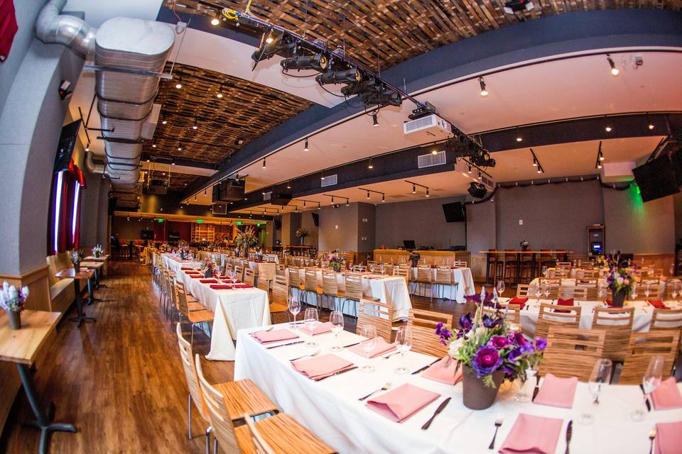 Modern wedding reception setup