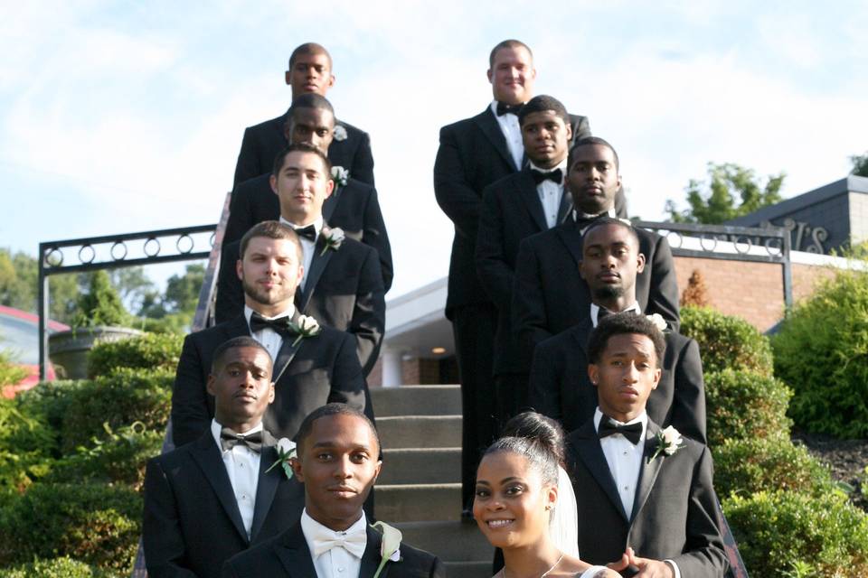 Couple and the groomsmen