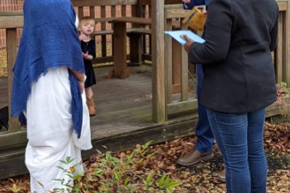 Couple and officiant