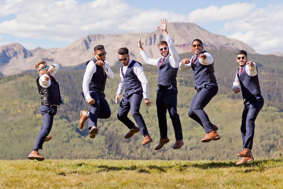 Jumping Groomsment