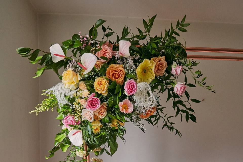 Wedding arch florals