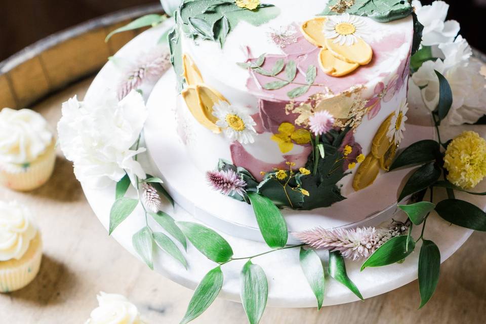 Flowers on a Wedding cake