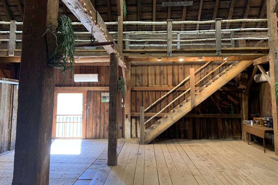 Interior of barn