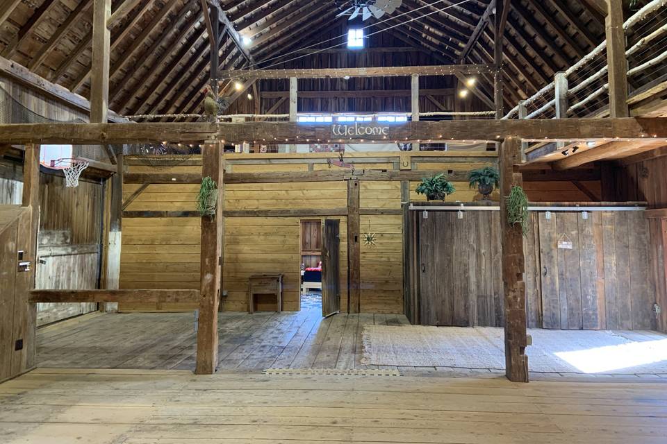 Interior of barn