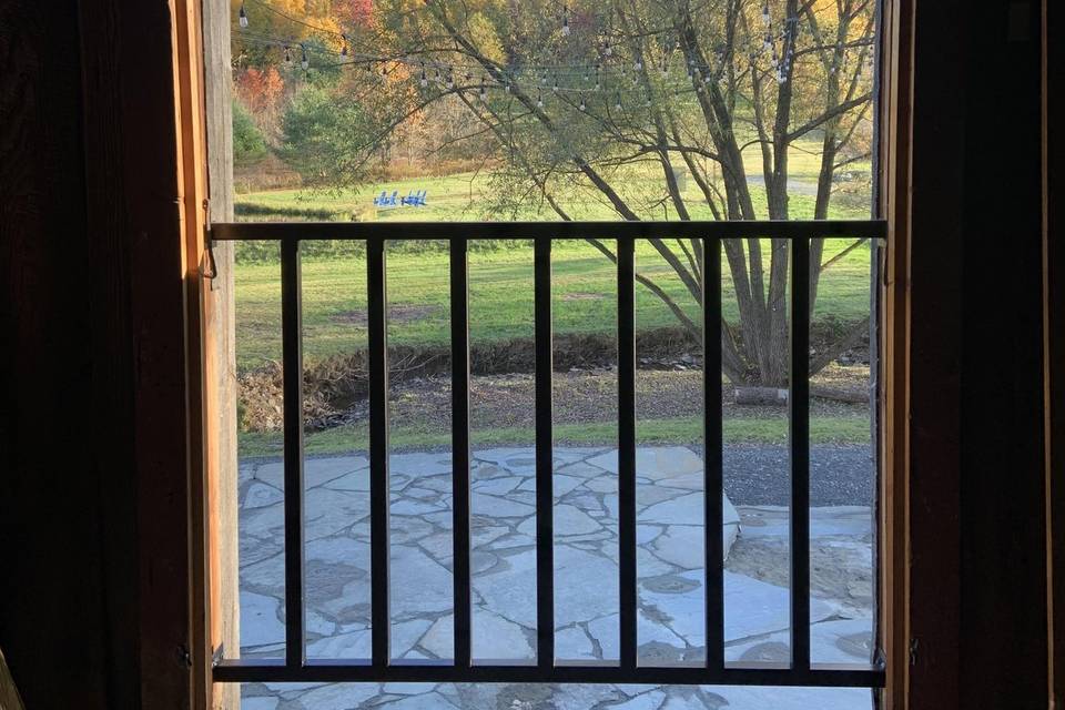 Looking out of barn door