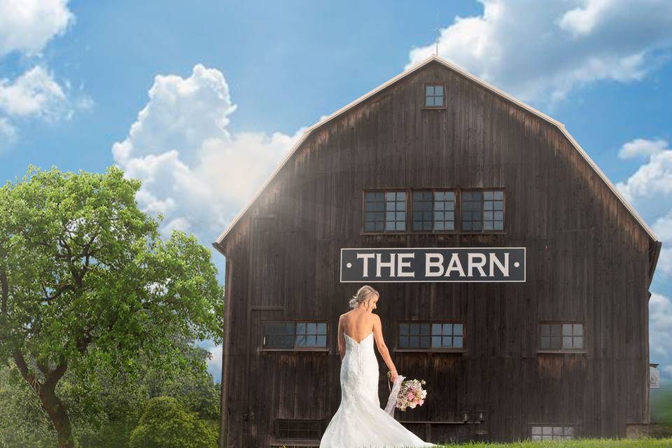 Side view of the barn