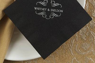 These supersoft black napkins are available in cocktail (4 3/4