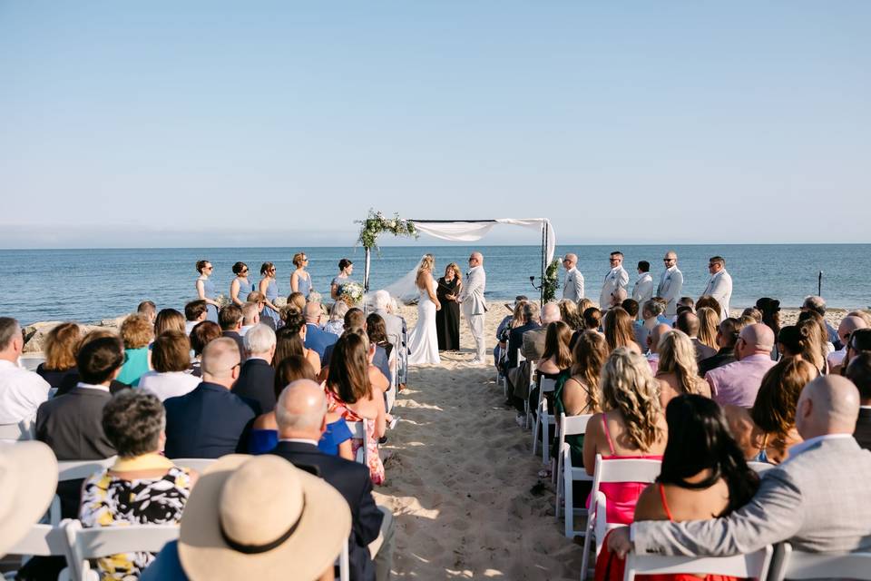 Nearby beach ceremony