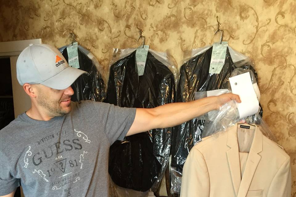 Michael, the owner of Reno Tuxedo Shop, displaying one of our more popular rentals.