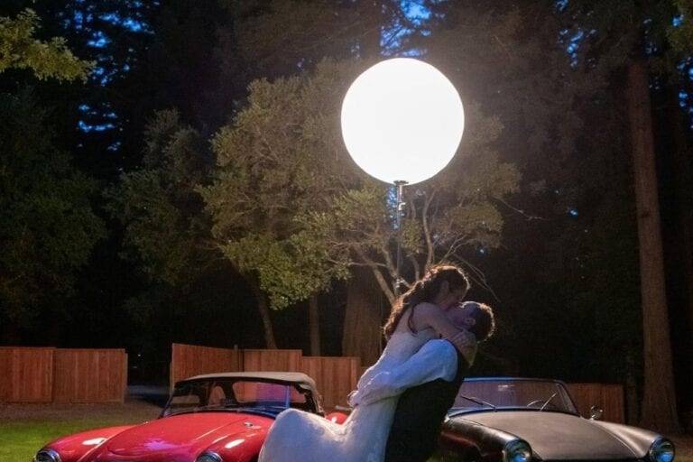 Newlyweds w/ Our  Moon Balloon