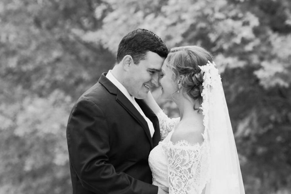 Newlyweds Posing in B&W