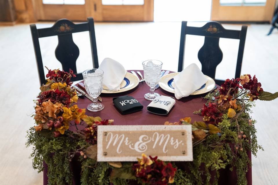 Sweetheart Table Decor