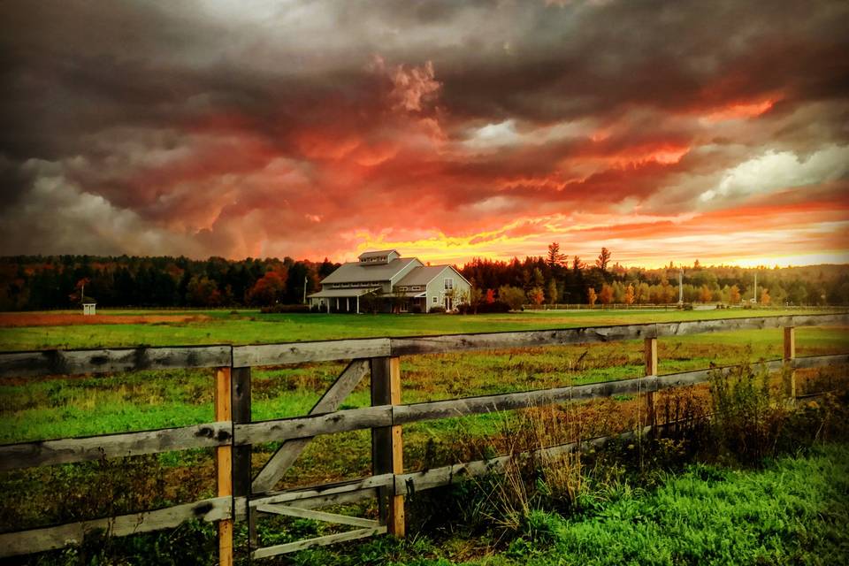 Colorful Sunset at Barn