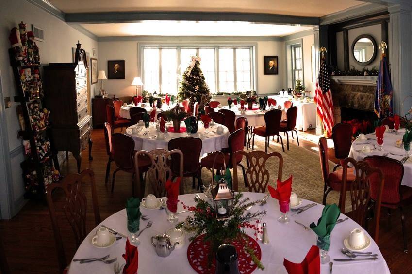 Table setup with candle centerpiece