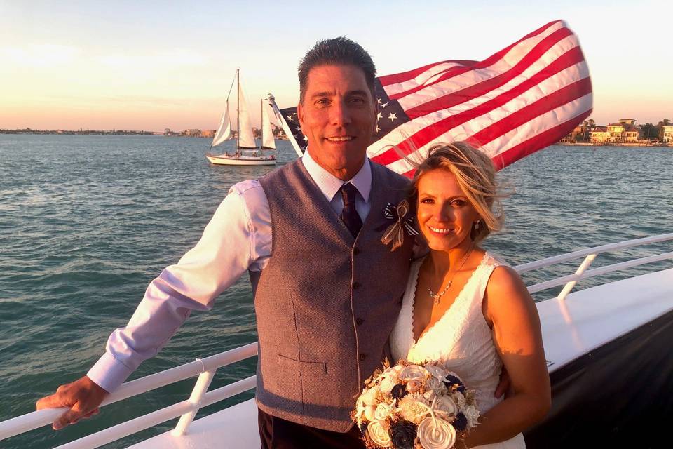 Stunning boat wedding St Pete