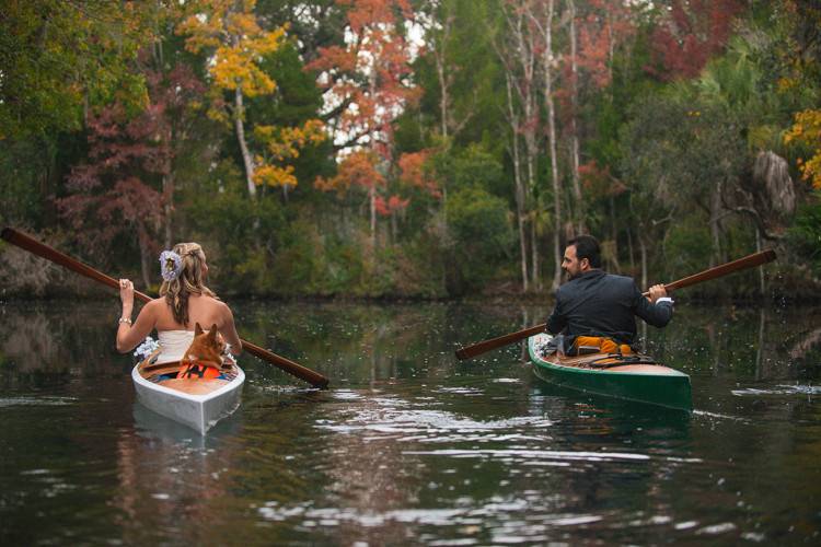 Kayaking on the river