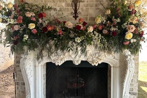Marble fireplace mantle