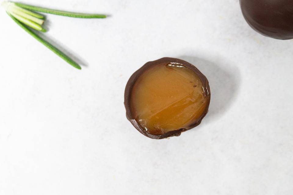 Rosemary caramel truffles