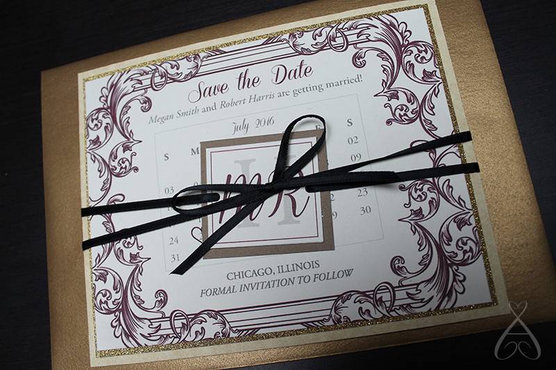 Renaissance Glam Suite - Save the Date calendar card