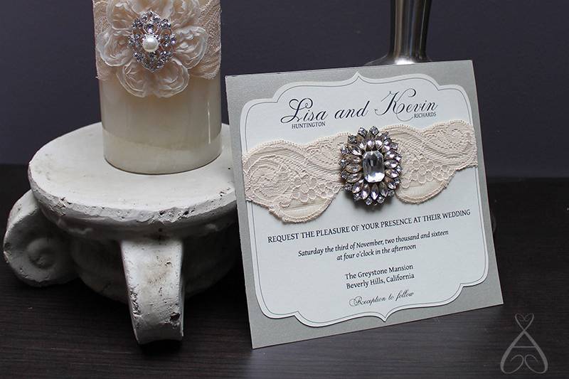 Blushing Bride - Invitation and candle